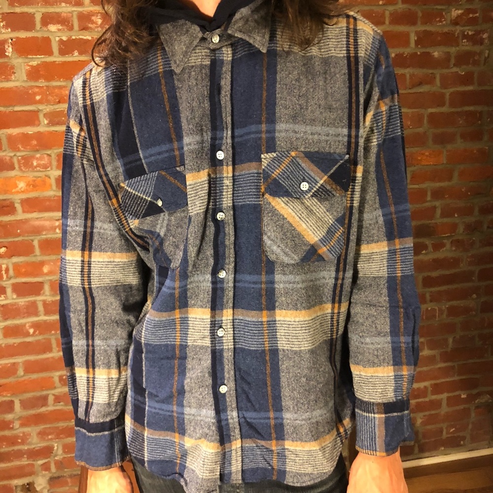 Classic versatile wool plaid button down